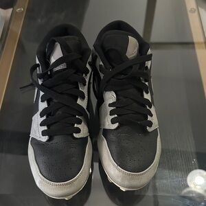 Jordan Black and Gray football cleats